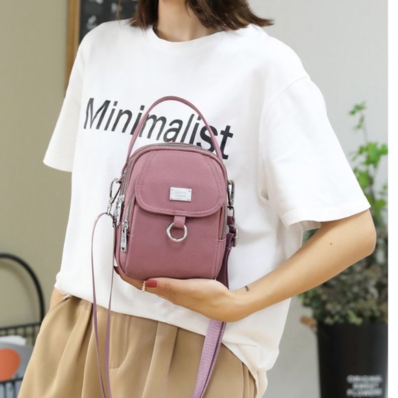 Women's shoulder bag / PURPLISH PINK & SILVER / lightweight and so practical - Picture 6 of 7